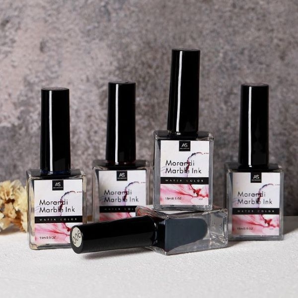 AS Morandi Marble Ink Blooming Gel Nail Polish, Nail Ink, Magic Watercolor Blossom Nail Varnish Art Flower Marble Autumn Design Manicure 15ml - Image 5