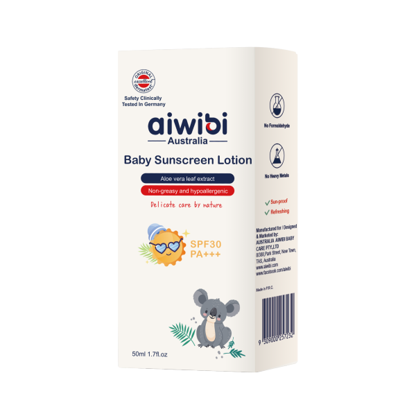 Aiwibi Baby Sunscreen Lotion SPF 30 With Aloe Vera Leaf Extract 50ml - Image 3