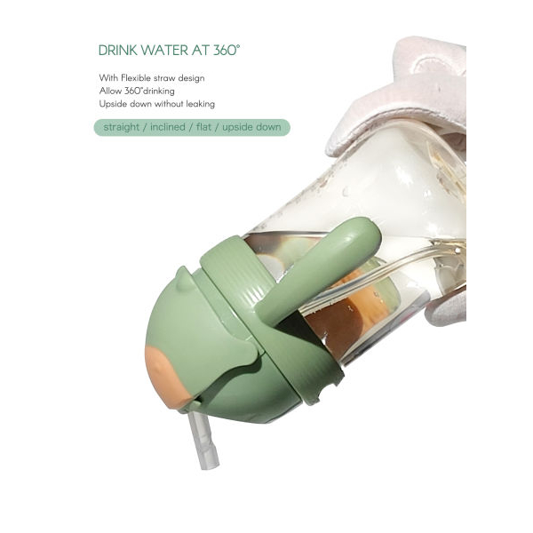 Aiwibi Baby Water Bottle With Weighted Straw for Babies Over Six Months 300ml - Image 3