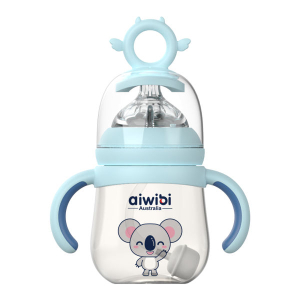 Aiwibi BPA-FREE Baby Feeding Bottle 180ml with Flexible Straw Design Allow 360° Drinking