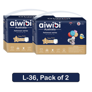 Aiwibi Diaper Pant style L-36 Pack of 2 Astronaut Series