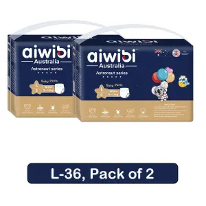 Aiwibi Diaper Pant style L-36 Pack of 2 Astronaut Series