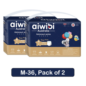 Aiwibi Diaper Pant style M-36 Pack of 2 Astronaut Series