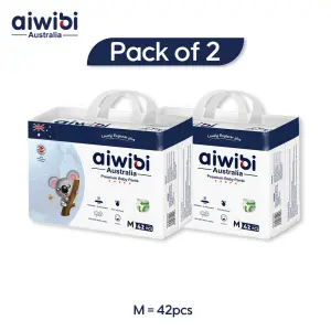 Aiwibi Premium Baby Pant Diapers Medium 42 Pack Of 2
