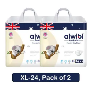 Aiwibi Premium Baby Tape styled Diapers- XL-24 Pack of 2