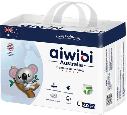 Aiwibi Premium Diapers Baby Pants - Large 40 Pcs