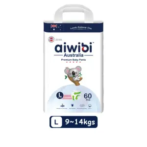 Aiwibi Premium Diapers Baby Pants - Large 60 Pcs