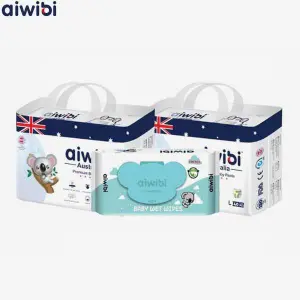 Aiwibi Premium Pant Diapers Large 40 Pack Of 2 With Wipes