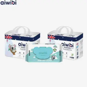 Aiwibi Premium Pant Diapers Medium 42 Pack Of 2 With Wipes