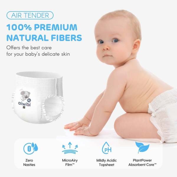 Aiwibi Premium Pant Diapers Medium 42 Pieces Pack Of 3 - Image 2