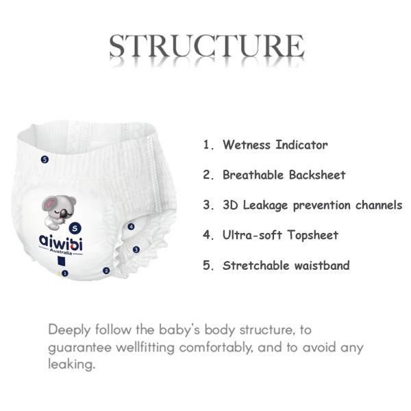 Aiwibi Premium Pant Diapers - S 44 Pack of 2 - Image 3