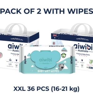 Aiwibi Premium Pant Diapers XXL 36 Pack Of 2 With Wipes