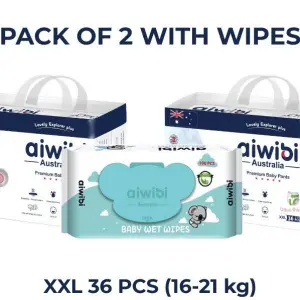 Aiwibi Premium Pant Diapers XXL 36 Pack Of 2 With Wipes