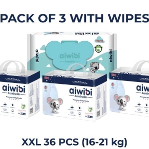 Aiwibi Premium Pant Diapers XXL 36 Pack Of 3 With Wipes