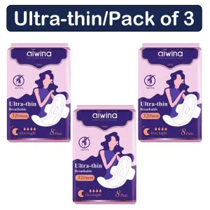 Aiwina Ultra-thin Sanitary Pad Napkins 320mm (Pack Of-3)