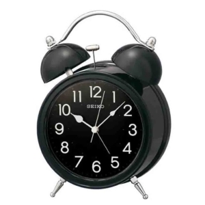 Alarm Clock with Twin Bell in Black