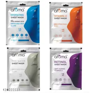 Alaroma Ultimate Skincare Sheet Mask- Retinol, Rice Water, Hydrating, and Vitamin C Masks (SELECT ANY TWO)