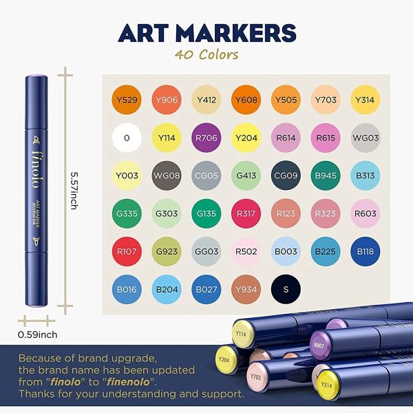 Alcohol Marker/ Finolo 40 Sheds Double Nib Alcohol Based Marker for Designing - Image 3