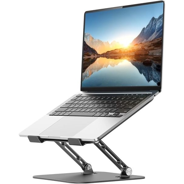 Aluminum Alloy Metal Adjustable Laptop Stand for 10 to 17 Inches Macbook/Laptops/Tab - Image 4