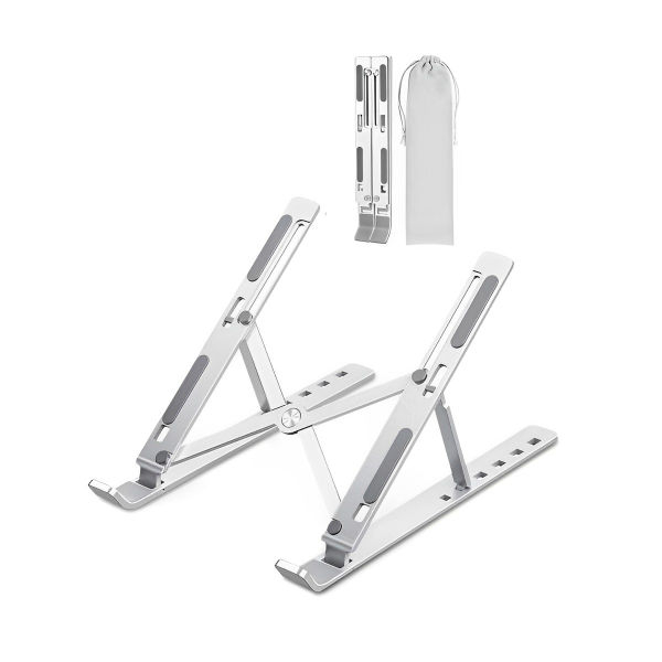 Aluminum Alloy Metal Adjustable Laptop Stand for 10 to 17 Inches Macbook/Laptops/Tab - Image 3