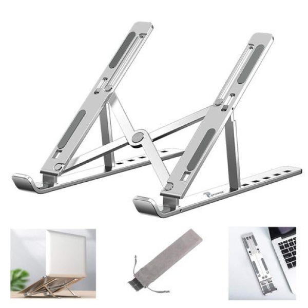Aluminum Alloy Metal Adjustable Laptop Stand for 10 to 17 Inches Macbook/Laptops/Tab - Image 2