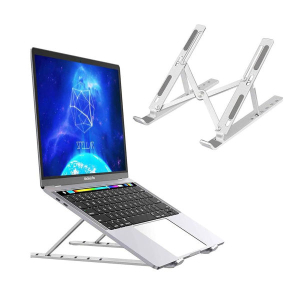 Aluminum Alloy Metal Adjustable Laptop Stand for 10 to 17 Inches Macbook/Laptops/Tab