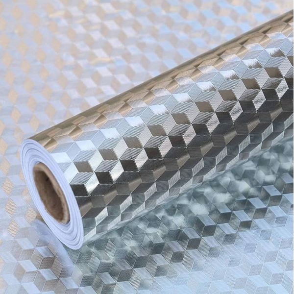 Aluminum Foil Self Adhesive Anti Mold And Heat Resistant Kitchen Multipurpose Wallpaper - 60cm x 200cm - Image 2