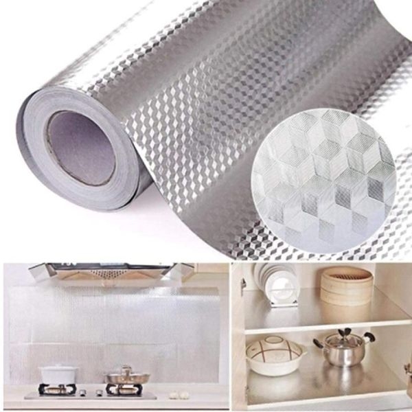 Aluminum Foil Self Adhesive Anti Mold And Heat Resistant Kitchen Multipurpose Wallpaper - 60cm x 200cm - Image 4