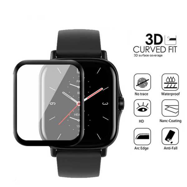 Amazfit GTS 2 Full Glue Clear Curved Edge Tempered Glass - Image 4