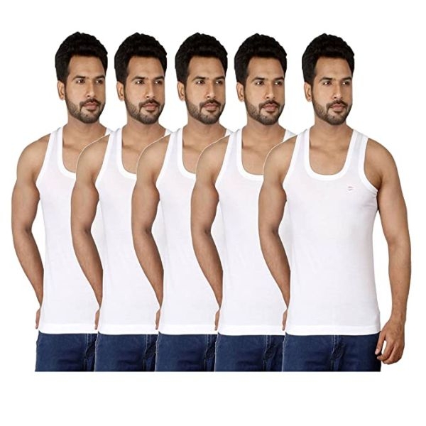 Amul Comfy Men’s Cotton Sleeveless Vest Sando (Pack Of 5) - Image 3