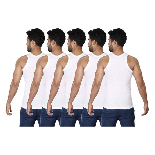Amul Comfy Men’s Cotton Sleeveless Vest Sando (Pack Of 5) - Image 4