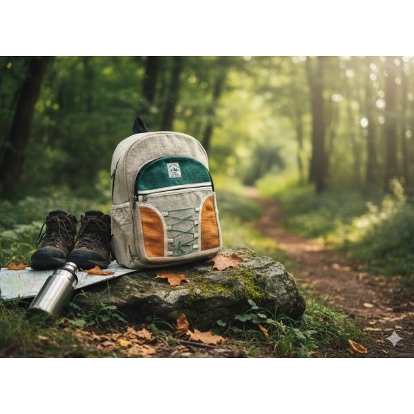 andmade Sustainable Hemp & Cotton Mix Backpack For Unisex - Image 5