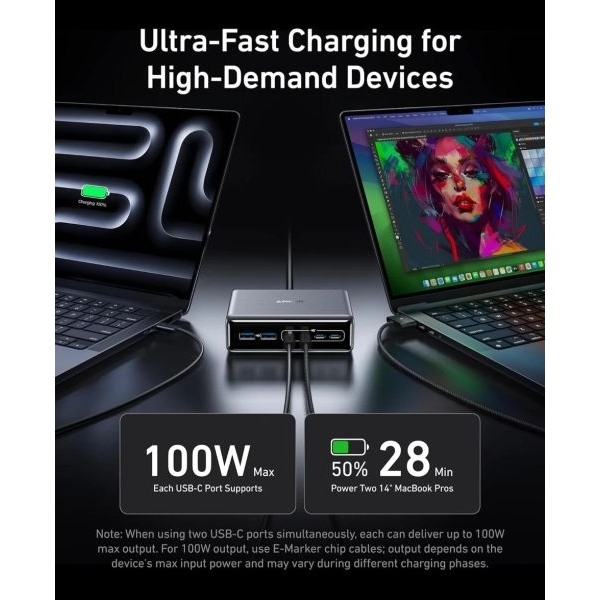 ANKER 200W GaN Desktop Charging Station | 6-Port Fast Charger (4 USB-C + 2 USB-A) - Image 3