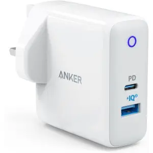 Anker PowerPort PD + 2 (A2626KD1) USB C Wall Charger USB - C PD + USB - A For Simultaneous Fast Charging Charge Laptops