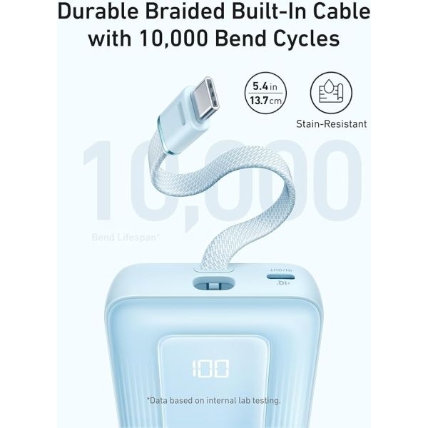 20000mAh 30W High - Speed Portable Charger With Built - in USB - C Cable