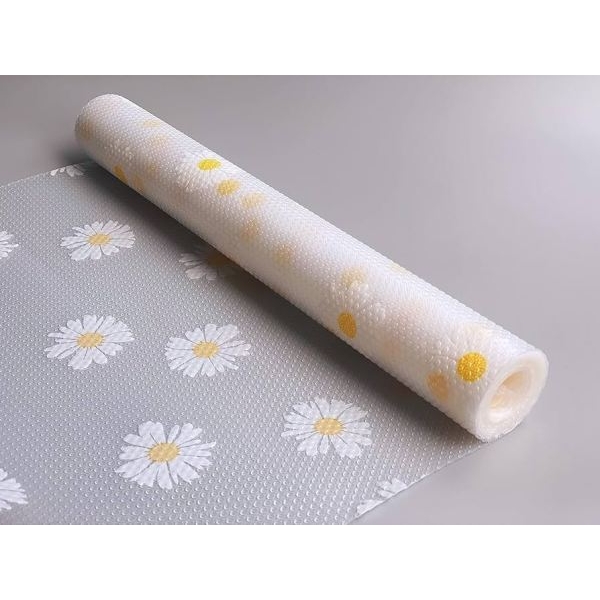 Anti Slip PVC Kitchen Place Mat Antibacterial Waterproof Drawer Floral Printed Dustproof Shelf Liners for Refrigerator Cabinets Pantry Shelve Dresser & Desk Protector (Pack of 1)(45 x300CM) - Image 5