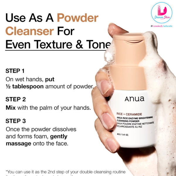 Anua Rice Enzyme Brightening Cleansing Powder 40g By Dream Skin Nepal - Image 4