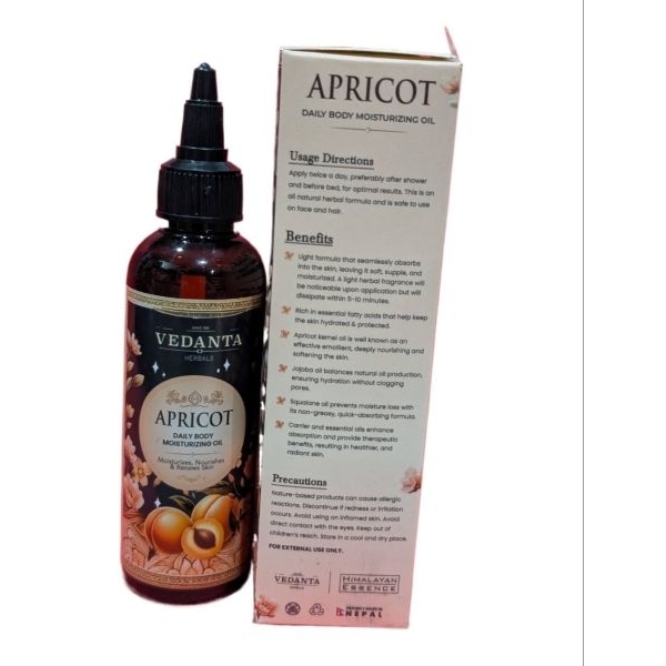 Apricot Daily Body Moisturizing Oil Vedanta Herbal's 100 ML - Image 2
