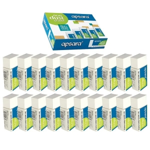 Apsara Non Dust Erasers - Pack of 20 By Mitrata