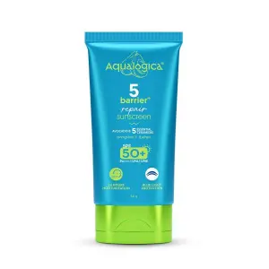 Aqualogiica 5 Barrier+ Repair Sunscreen with Avocado & 5 Essential Ceramides | SPF 50 PA++++ | UVA/B & Blue Light Broad Spectrum Protection | Strengthens Skin Barrier | 24 Hr Moisturization | Fragrance Free | 50 g