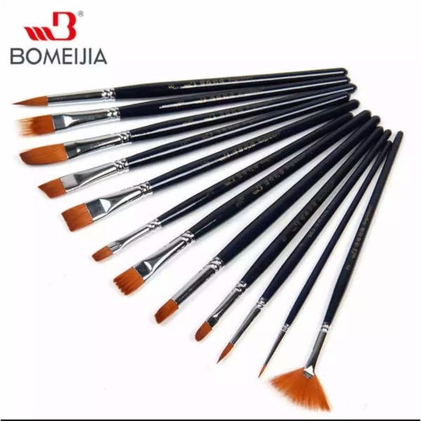 Artist Paint Brush Set Of 12, Synthetic Professional Quality For Watercolor And Acrylics - Image 4