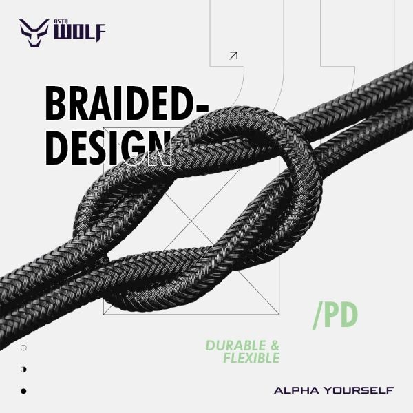 Asta WOLF Hyper USB to Lightning Cable | 100cm Braided | Ultra-Fast Charging | 6A Current | 30W Output | Durable & Flexible - Image 5