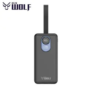 Asta WOLF RAPID 30000mAh Power Bank with LCD Percentage Display, 22.5W Super Fast Charging, Inbuilt Type-C and Lightning Cables