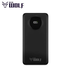 Asta WOLF RUSH 20000mAh Power Bank with LCD Percentage Display, 22.5W Super Fast Charging, Inbuilt Type-C & Lightning Cables, Dual USB Ports, Type-C In/Out, Flight Friendly