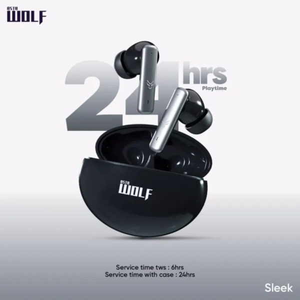 Asta WOLF Sleek Wireless Earbuds 60ms Low Latency Water Resistant - Image 2