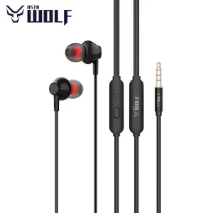Asta WOLF STRING 2.0 Wired Earphones | 3.5mm Jack, 10mm Driver, High Bass Sound, Tangle-Free Tough Wire (1.2m), In-Line Play/Pause Controller – Durable & Comfortable