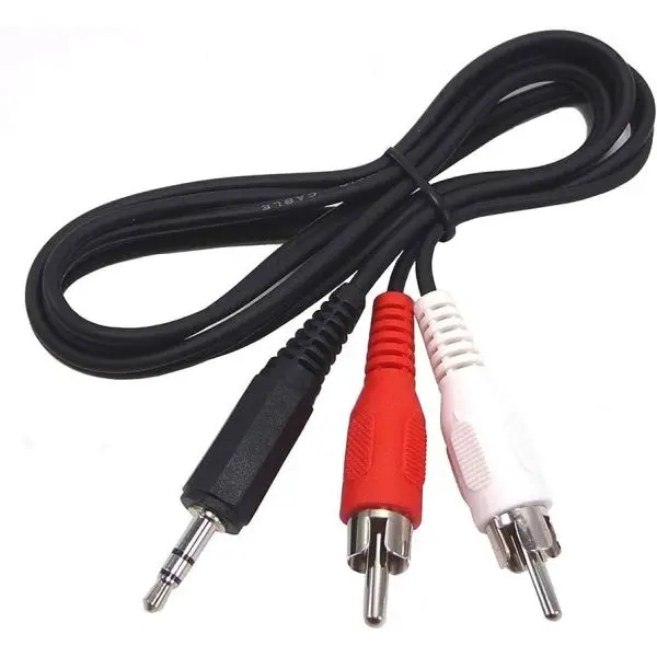 Audio Jack 3.5mm Stereo Male to Male 2 RCA Audio Speaker AUX Cable Cord Lotus 2 in 1 Audio Cable AV Jack 1.5M Cable - Image 3