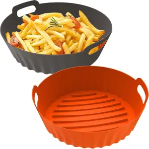 Augot Air Fryer Silicone Liner, 3 Pack Reusable Air Fryer Silicone Pot Heat Resistant Non-Stick Air Fryer Basket Replacement of Parchment Paper Liners For Air Fryer Oven Accessories, 6.3inch