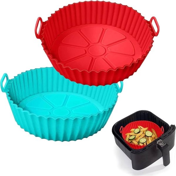 Augot Air Fryer Silicone Liner, 3 Pack Reusable Air Fryer Silicone Pot Heat Resistant Non-Stick Air Fryer Basket Replacement of Parchment Paper Liners For Air Fryer Oven Accessories, 6.3inch - Image 5