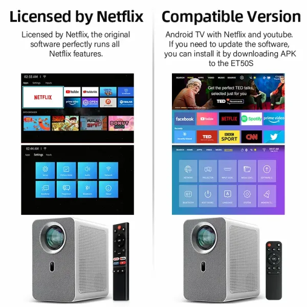 AUN ET50S MINI Projector Android Full HD 1080P Home Theater Cinema Projectors LED portable 4K Video Beamer WIFI - Image 4